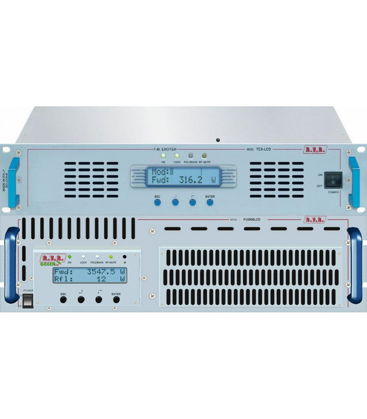 PJ3500LCD + TEX30LCD - Émetteur FM stéréo + Amplificateur FM - RVR